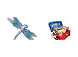 Dragonfly and tackle box symbols from Big Bass Splash