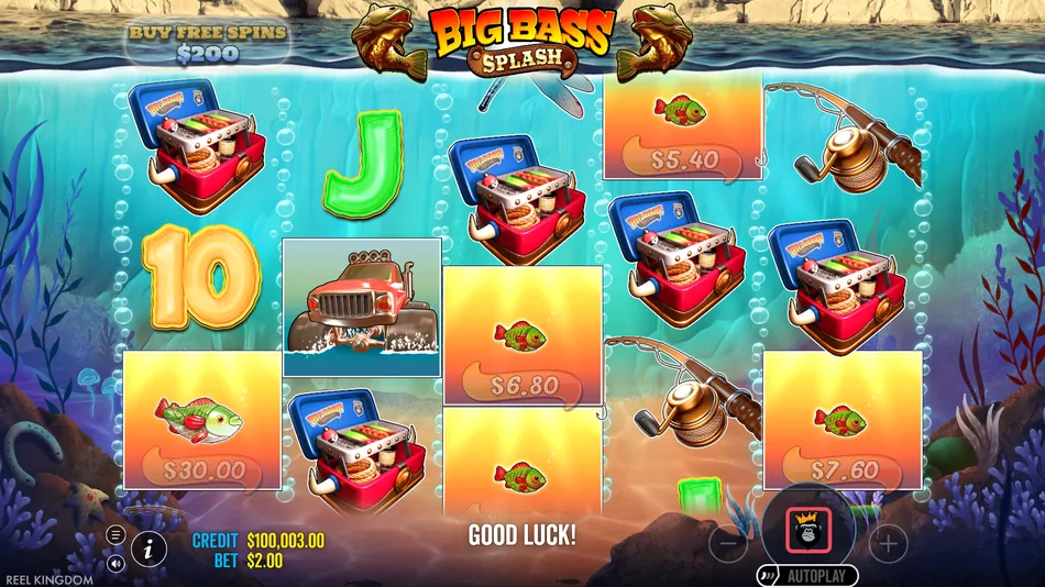 Maximum win message displayed at the end of a Big Bass Splash free spins round